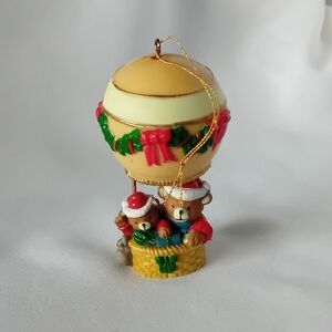 Vintage Hot Air Balloon Ornament with Bears